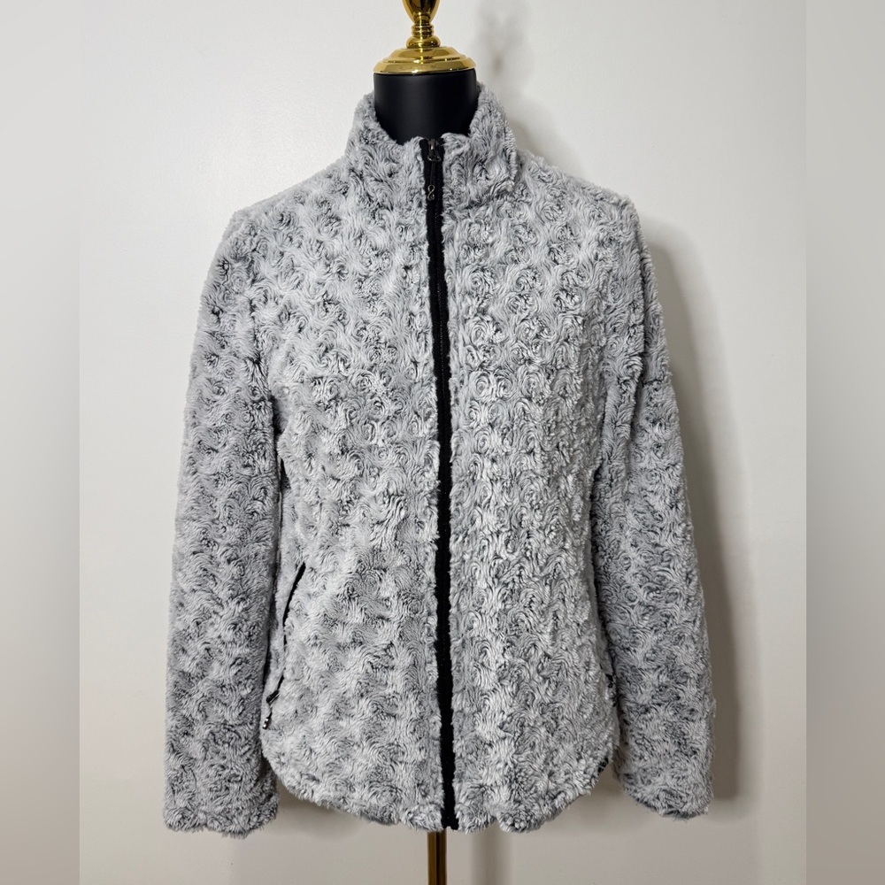 Be Boundless light Weight Sherpa Jacket Coat‎ Size Medium White Black Soft